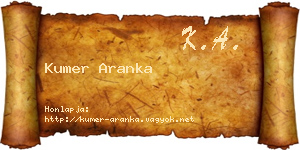 Kumer Aranka névjegykártya